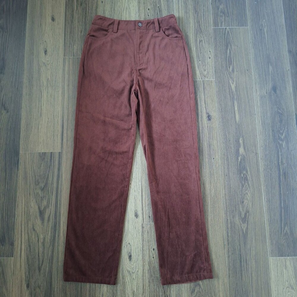 💙 Zaful Soft Corduroy High Waist Trousers Size S Warm Comfy Fall Streetwear Cot
